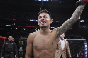 UFC 329: The Next Moves for Holloway, Pimblett, Bautista, Royval and Green 101322 Hero Gradient Brandon Royval Hand Raised GettyImages 1395995103