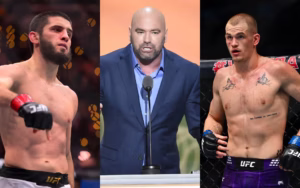 Islam Makhachev Dana White and Ian Machado Garry 1